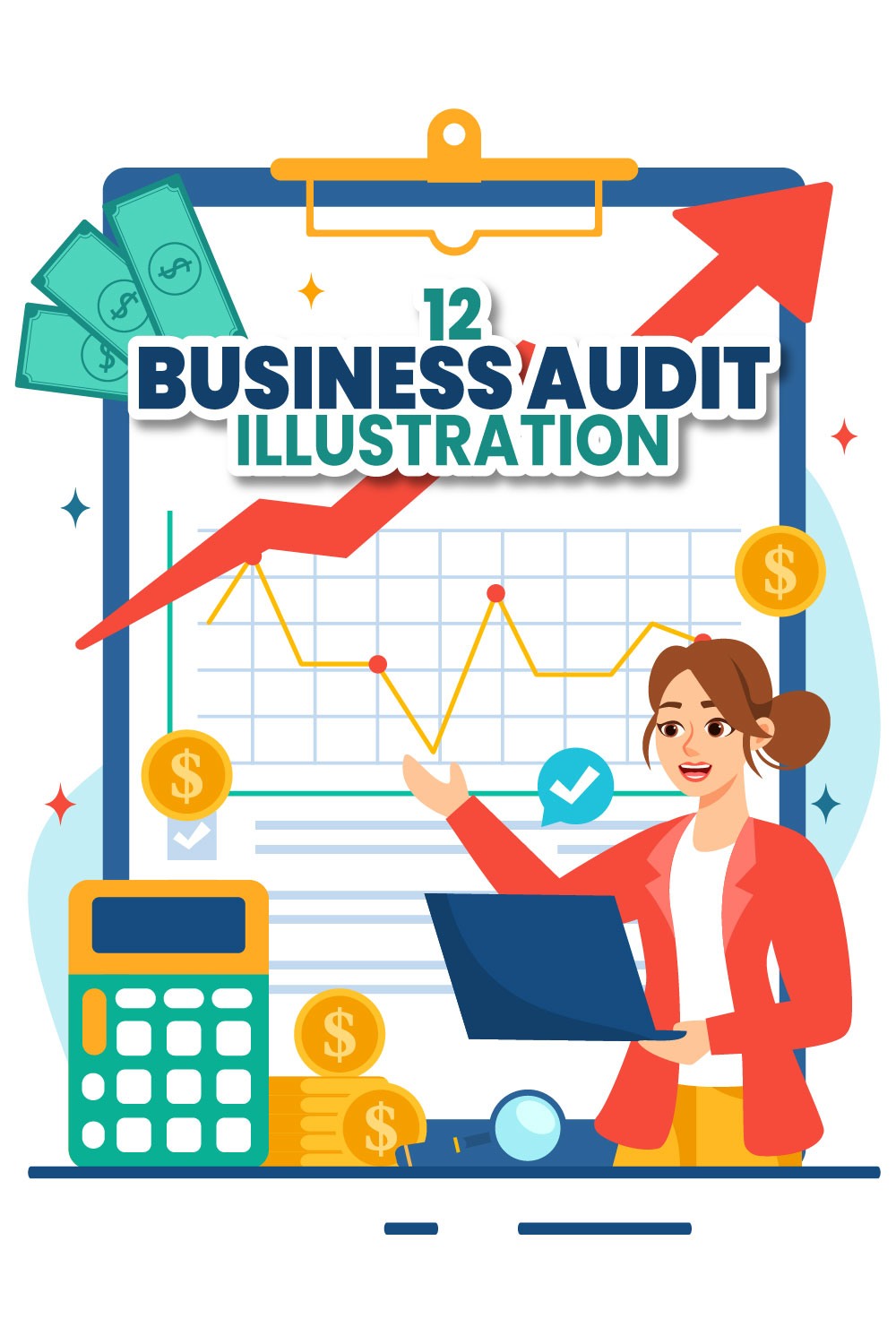 12 Business Audit Documents Illustration pinterest preview image.
