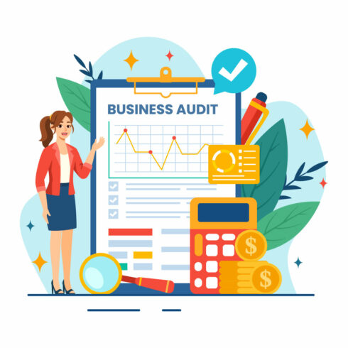 12 Business Audit Documents Illustration cover image.