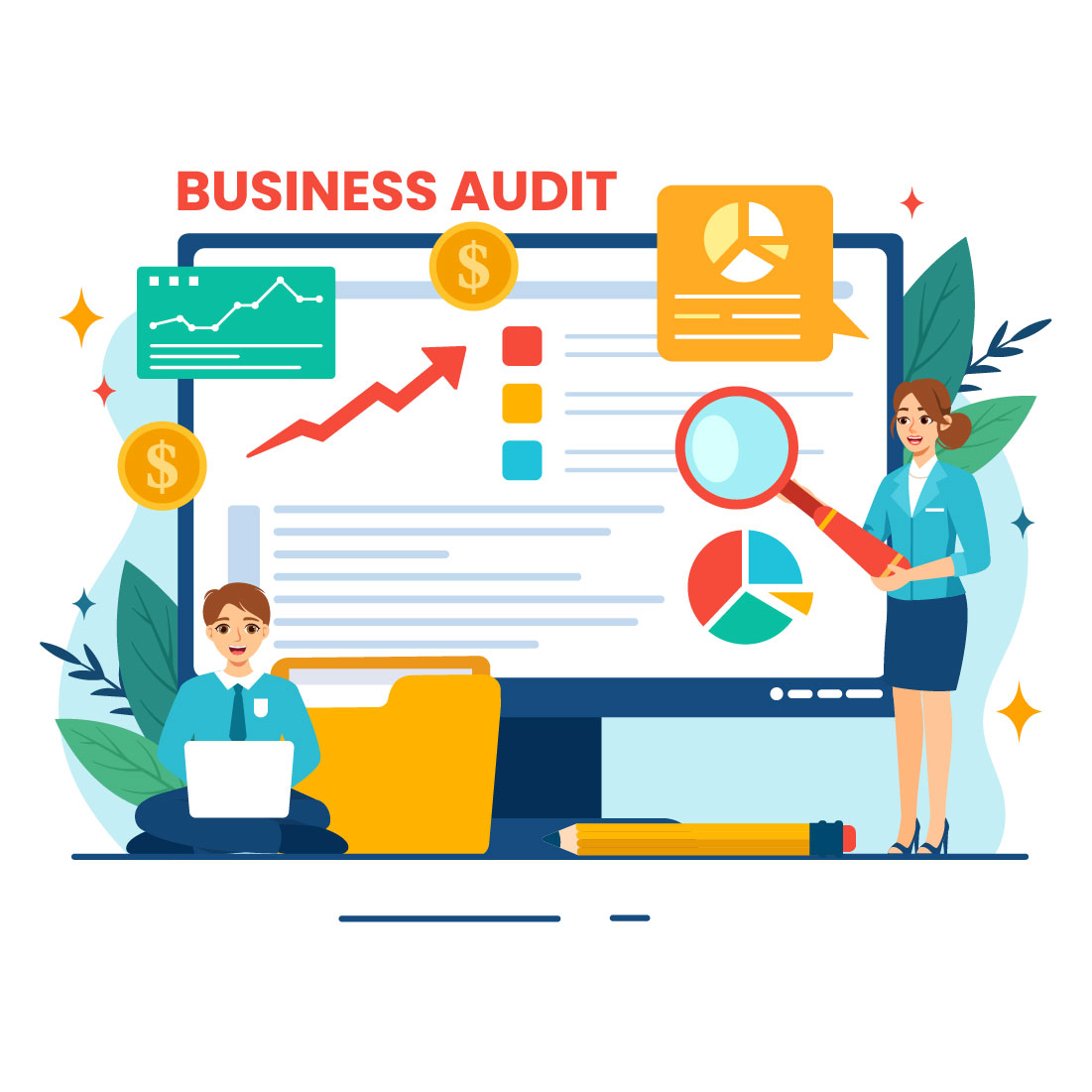 12 Business Audit Documents Illustration preview image.