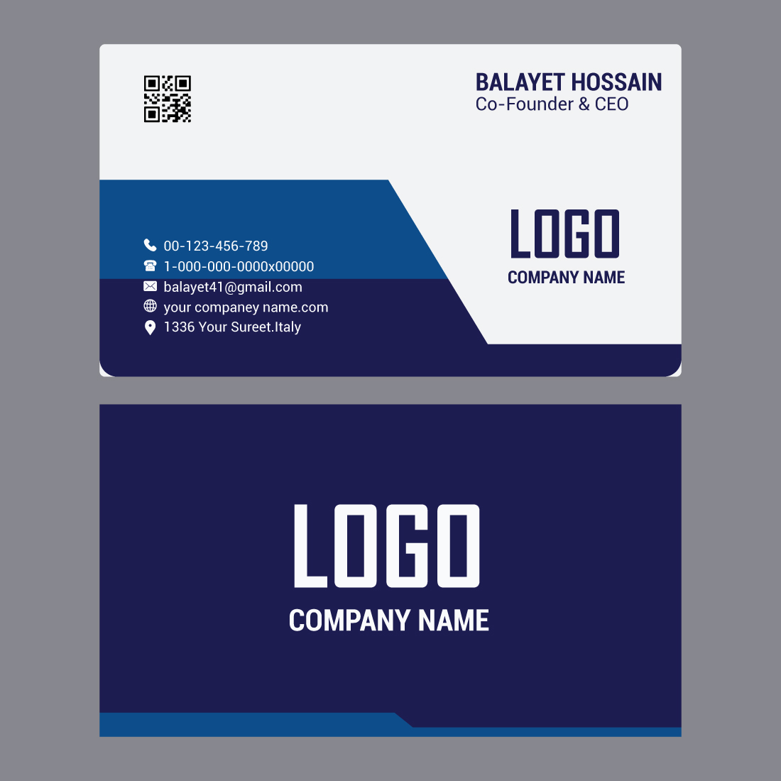 professional Modern business card templates, Editable Business Card, Minimalist Business Cards, Printable Business Card, Modern Business Card preview image.