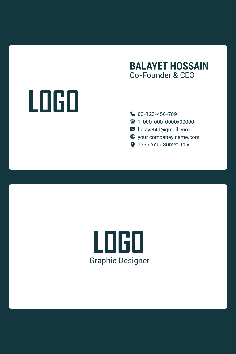 professional business cards templates, Editable Business Card, Minimalist Business Cards, Printable Business Card, Modern Business Card pinterest preview image.