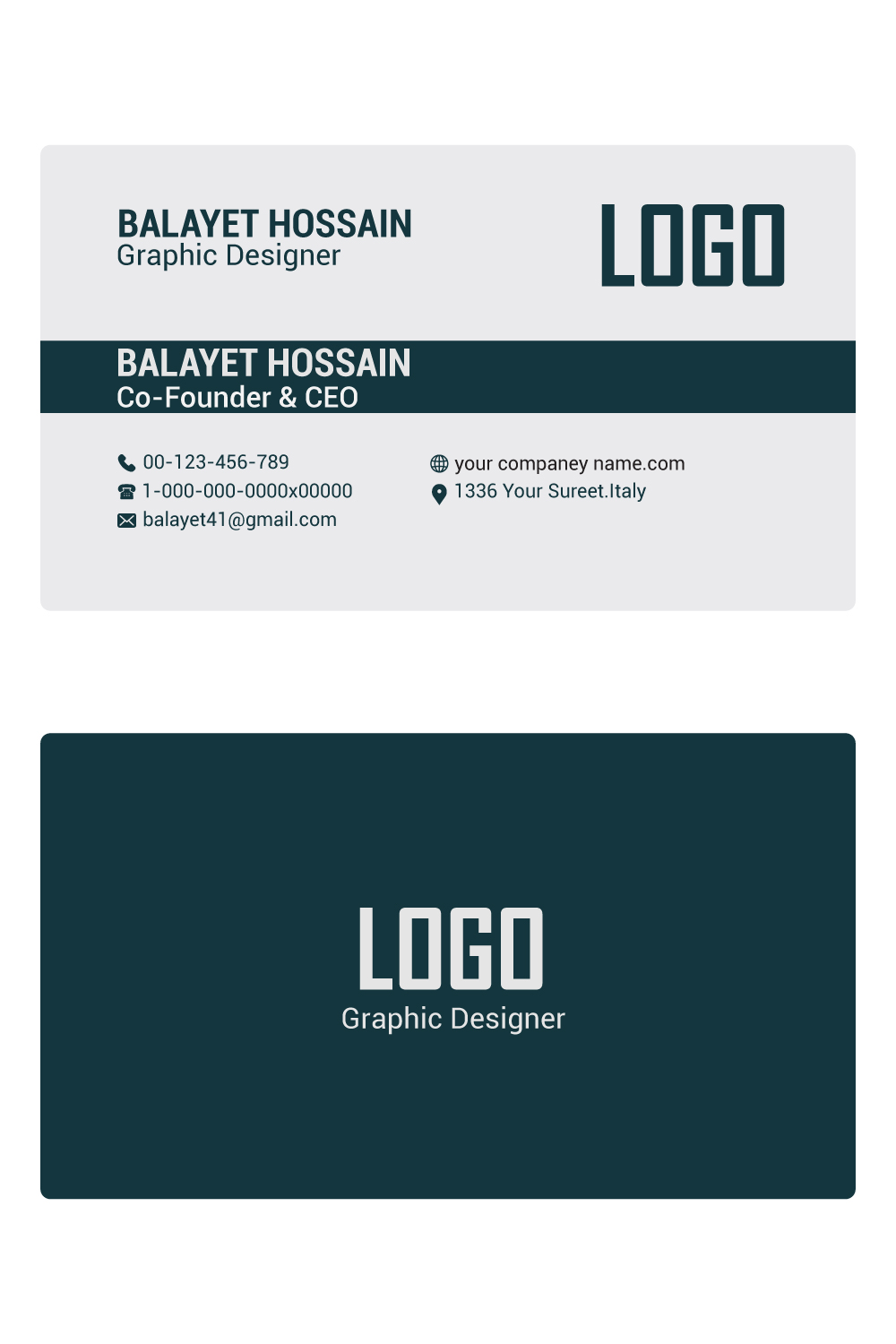 Professional Business Cards Templates, Editable Business Card, Minimalist Business Cards, Printable Business Card, Modern Business Card pinterest preview image.