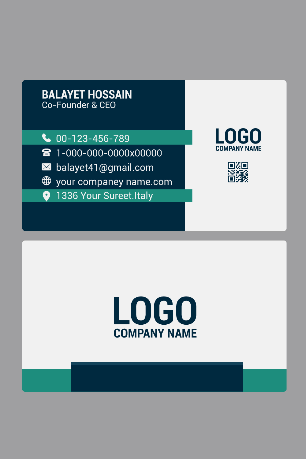 professional Modern business card templates, Editable Business Card, Minimalist Business Cards, Printable Business Card, Modern Business Card pinterest preview image.