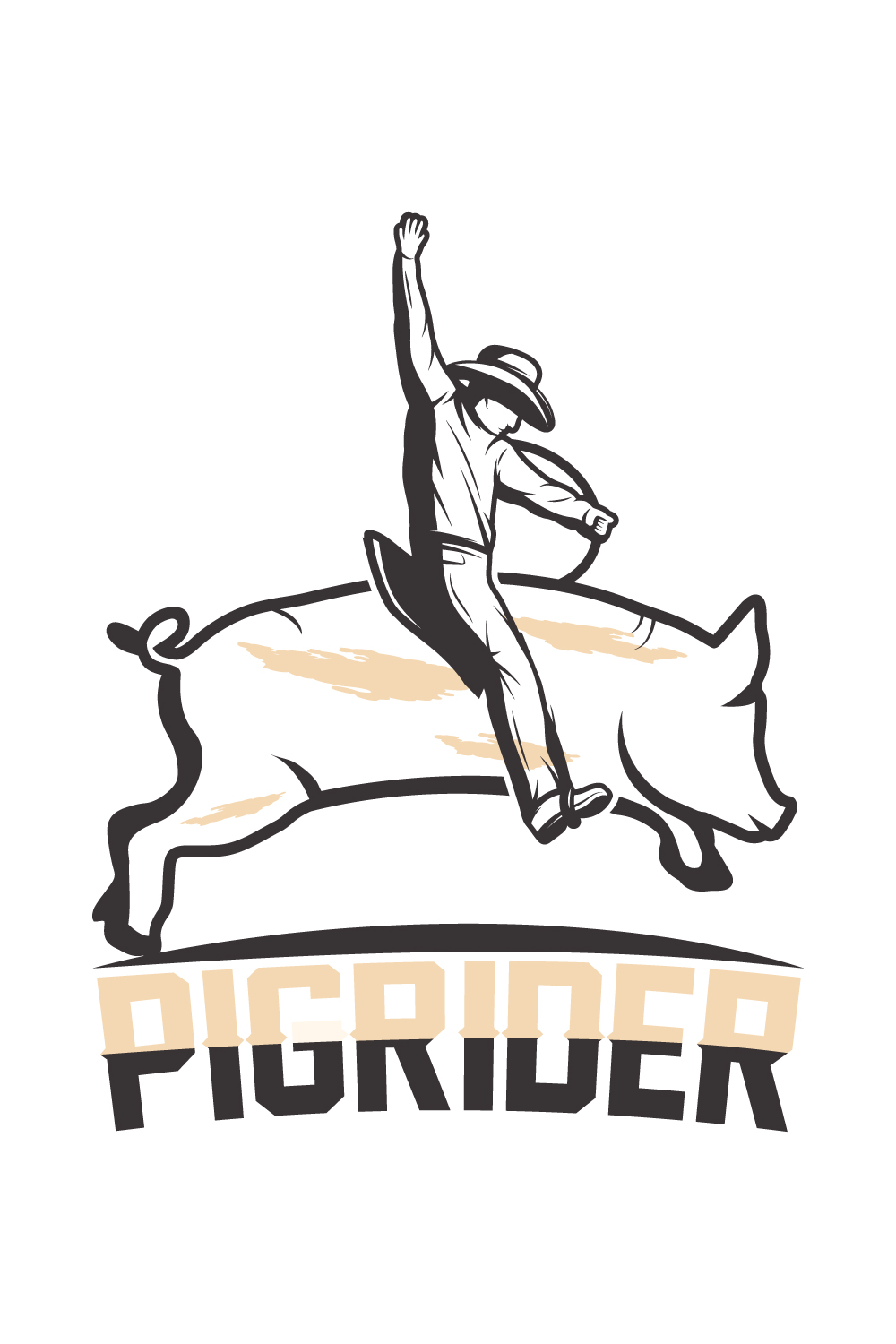 Pig RIder T-shirt Vector pinterest preview image.