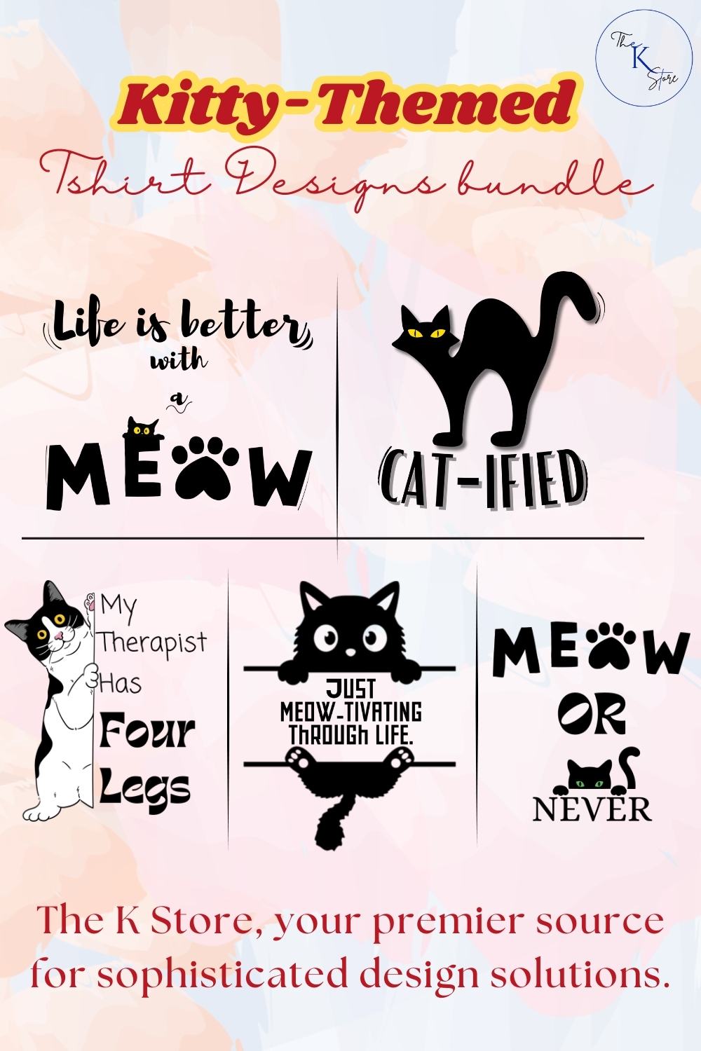 Cat Obsession, Shirt for Cat Enthusiasts, Cat-Inspired Apparel, Trendy Cat-Themed T-Shirts, Pet T Shirt, T SHIRT DESIGN BUNDLE pinterest preview image.