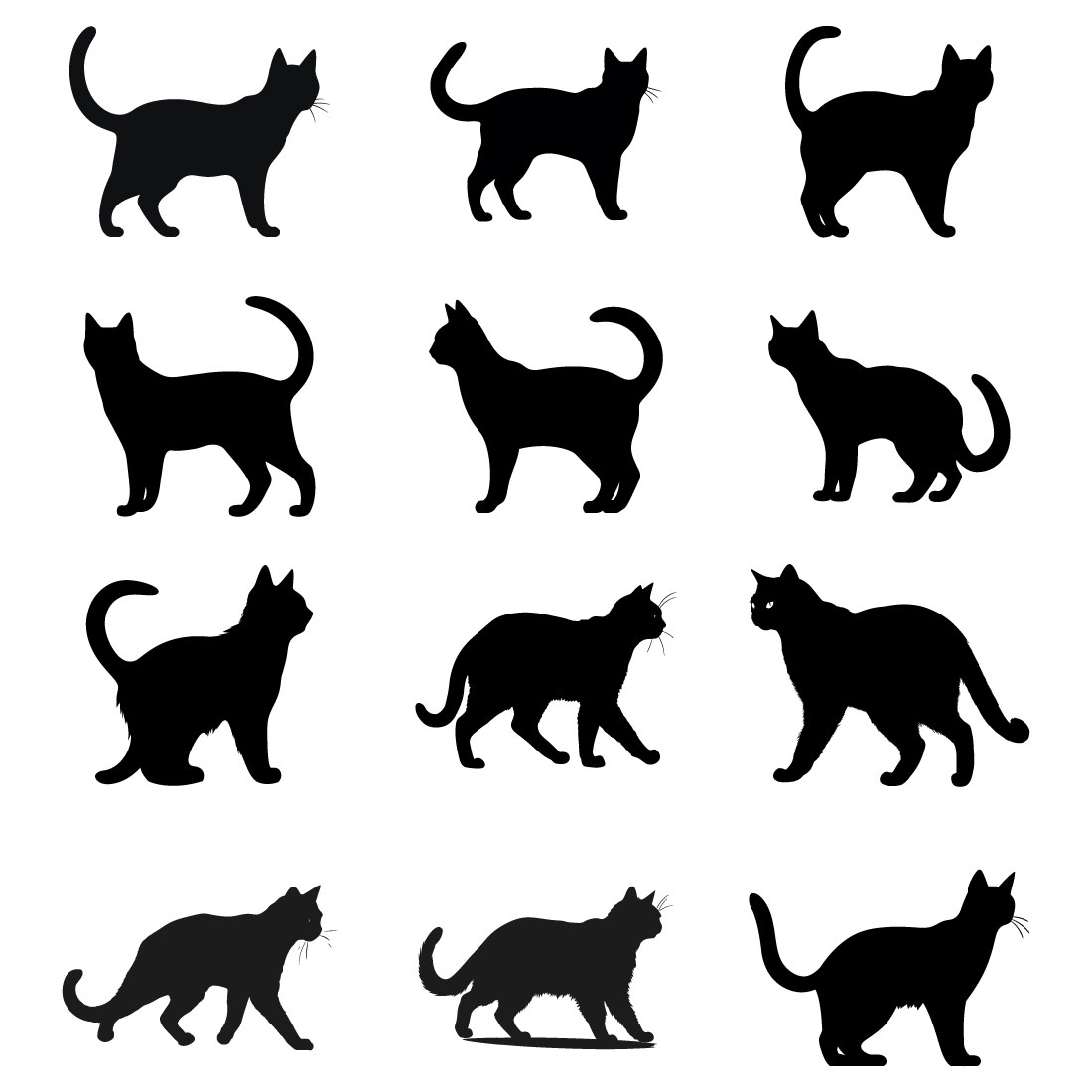 ute Cat Bundle animal vector, Cat silhouettes and icons pinterest preview image.
