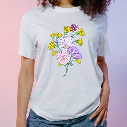 Flowers T Shirt Design cover image.