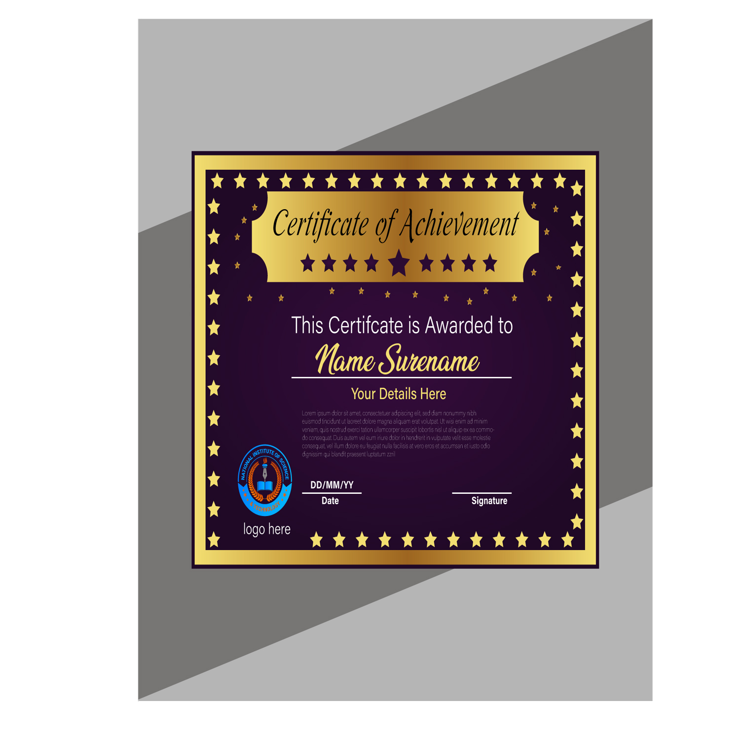 certificate design 106