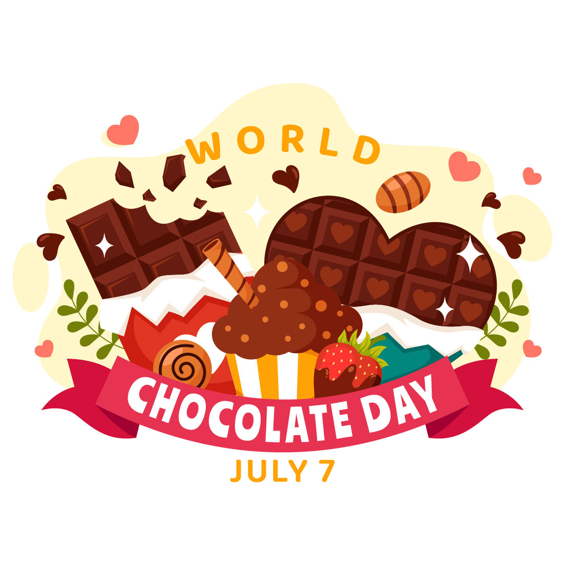 13 World Chocolate Day Illustration preview image.