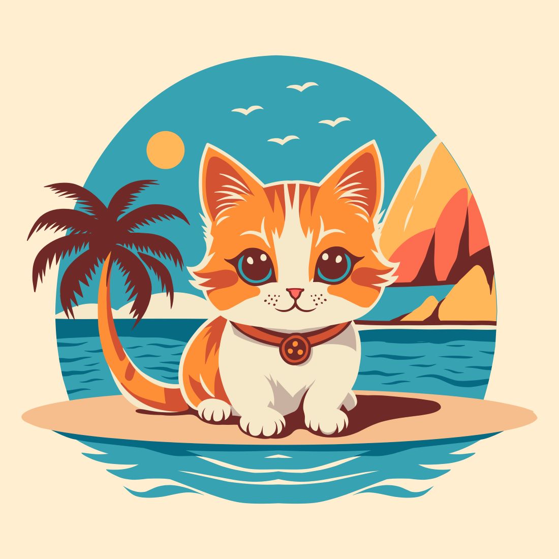 cute cat on holiday 730