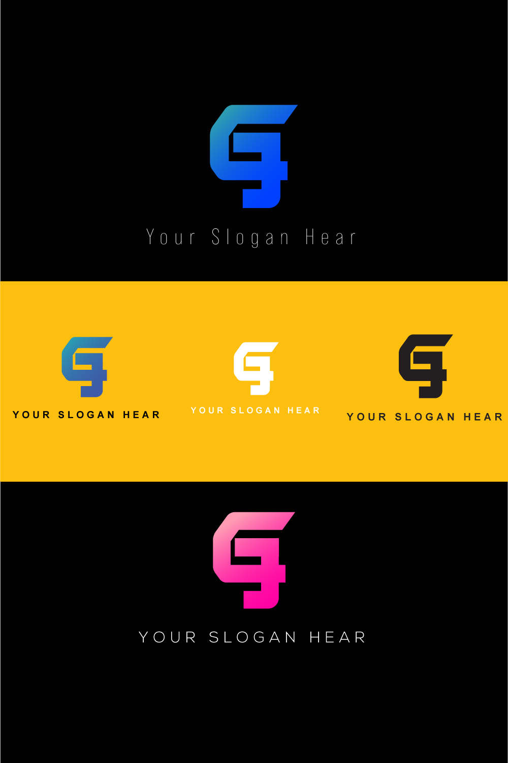 G-letter Minimalist logo design pinterest preview image.
