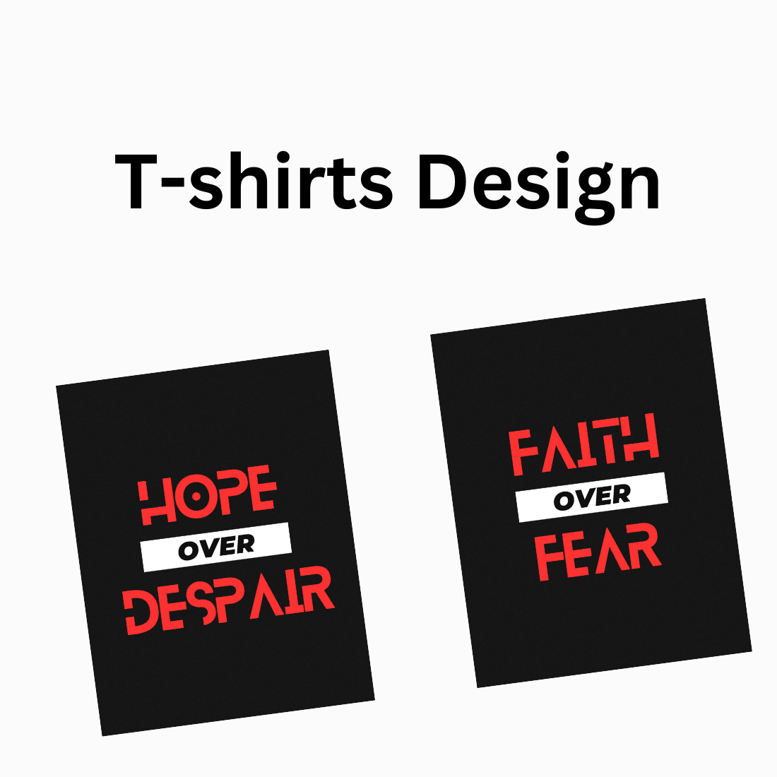 Printed Text T-shirts Design preview image.