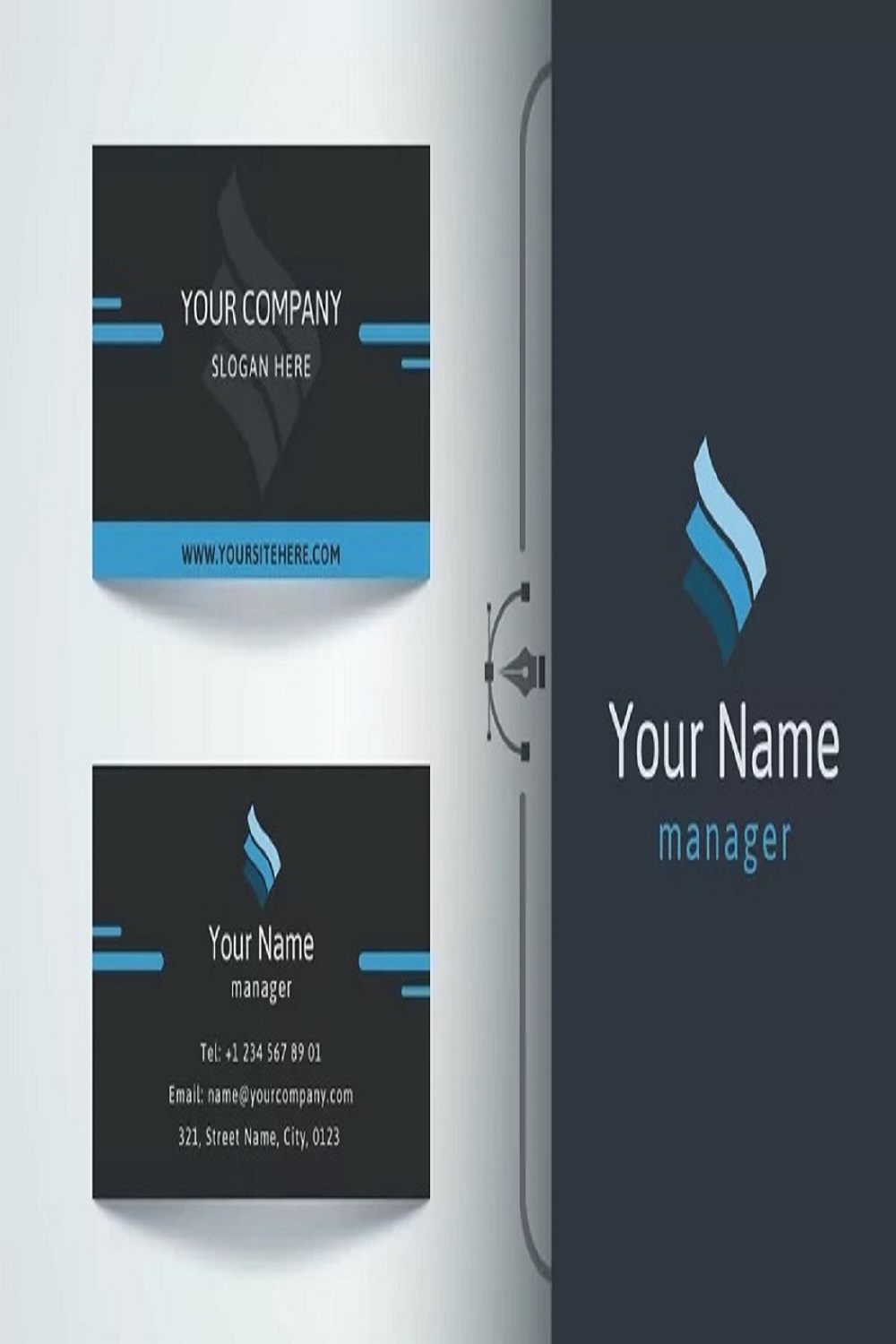 Template Business Card Brand Company pinterest preview image.