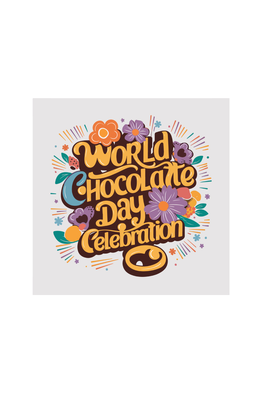 World Chocolate Day Celebration Vector Illustration pinterest preview image.