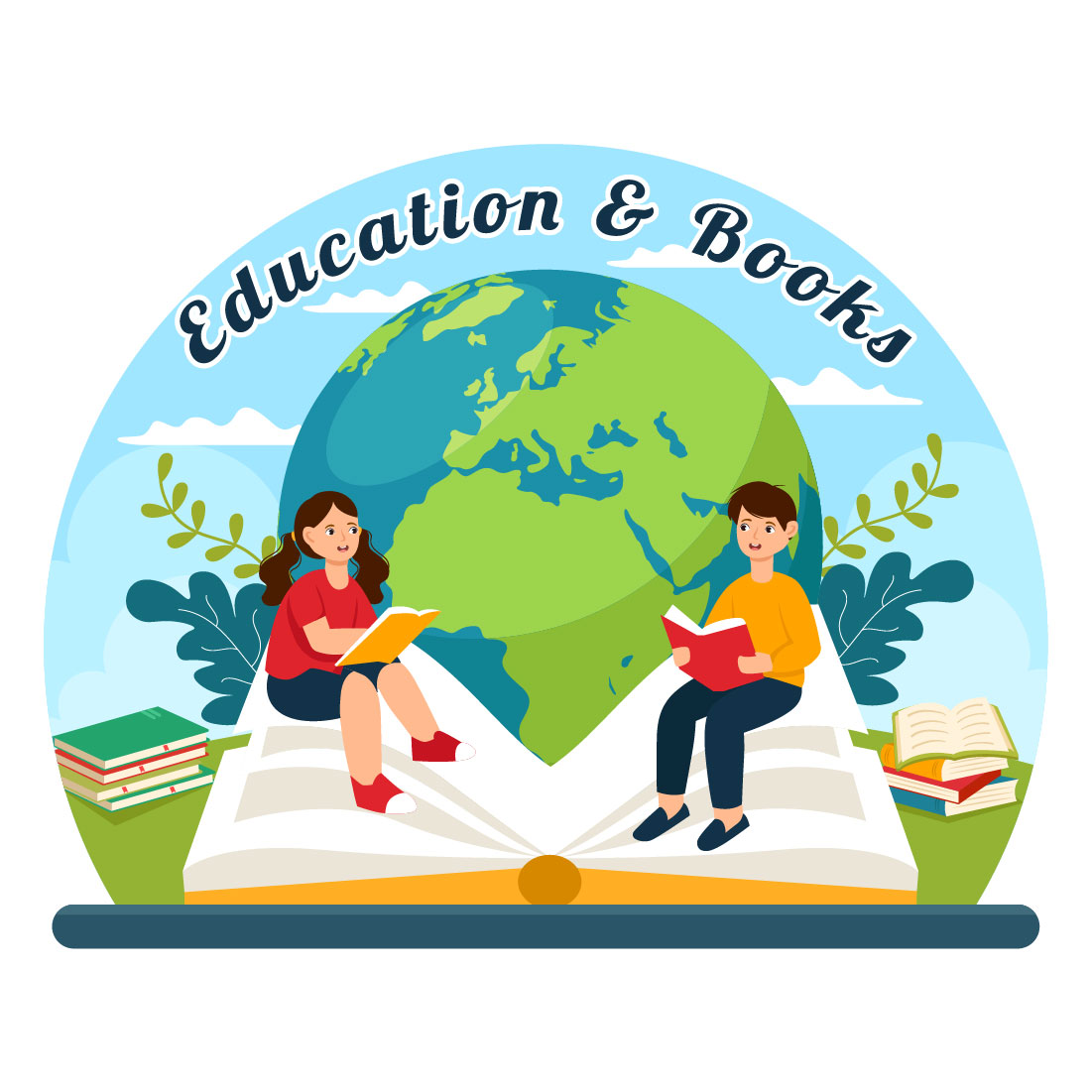 9 Education and Books Illustration preview image.