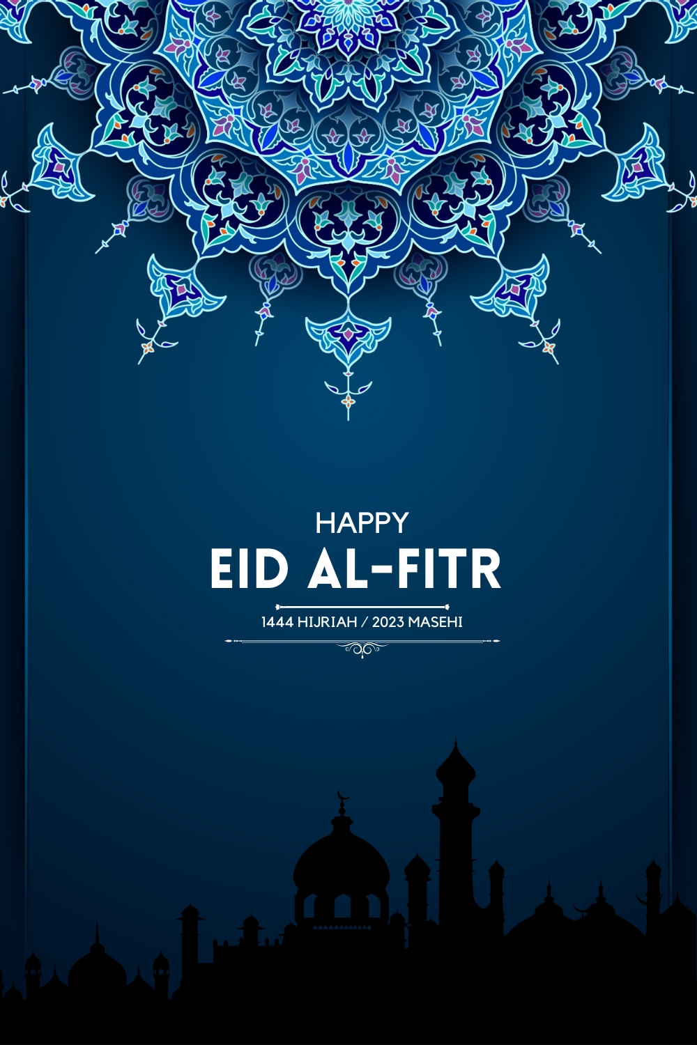 Eid Mubarak pinterest preview image.