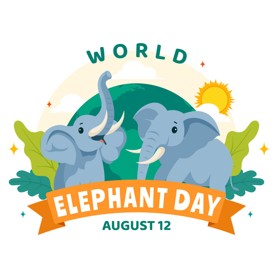 11 World Elephant Day Illustration cover image.