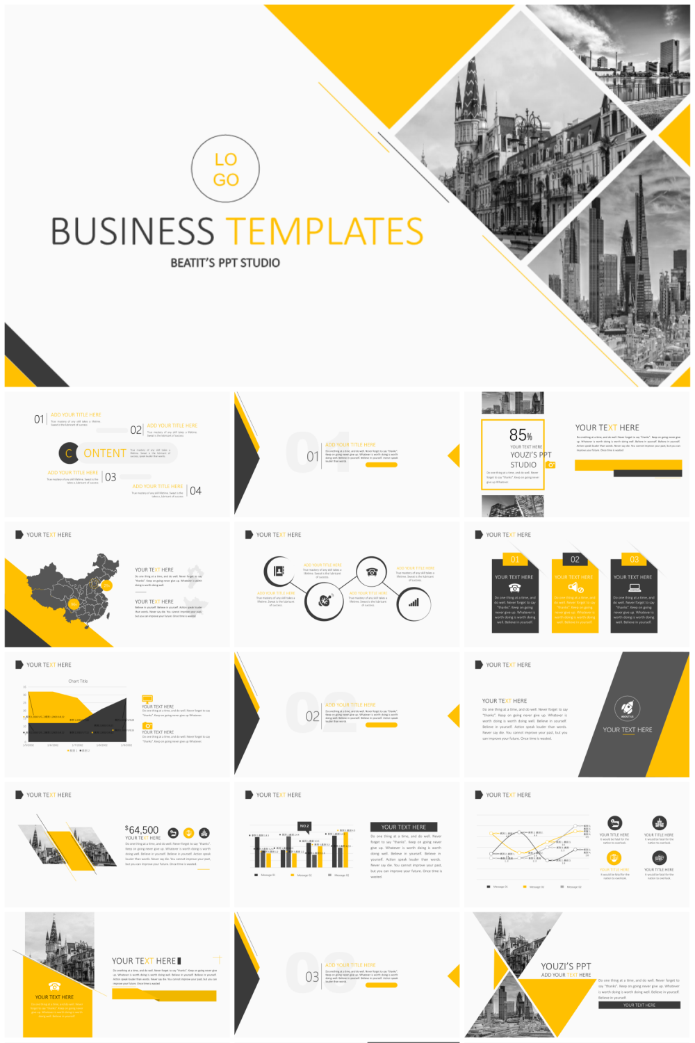 Best Slide Templates pinterest preview image.