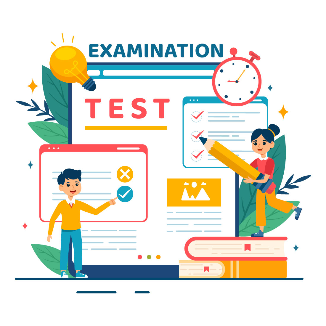 12 Examination Vector Illustration cover image.