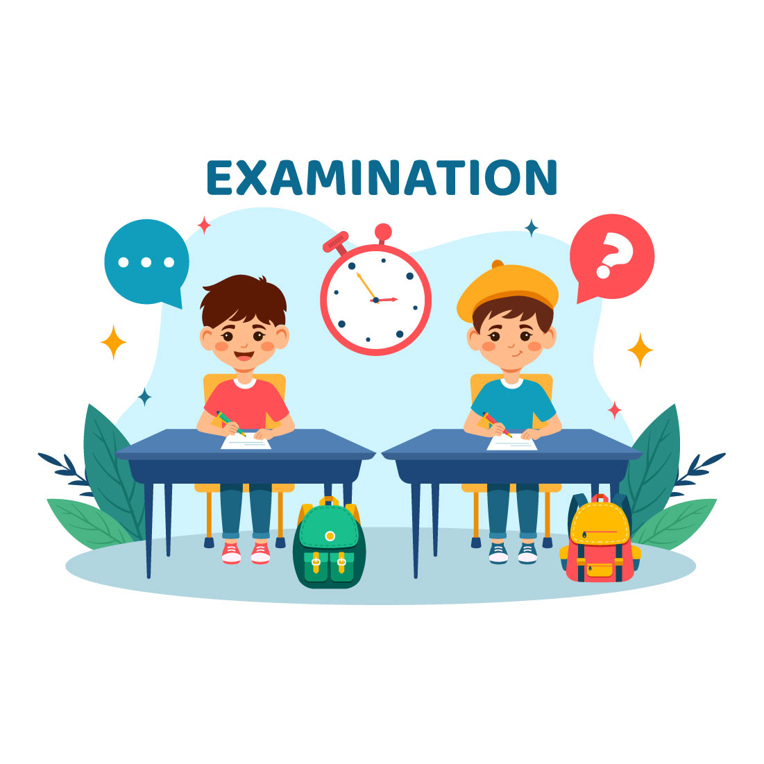 12 Examination Vector Illustration preview image.