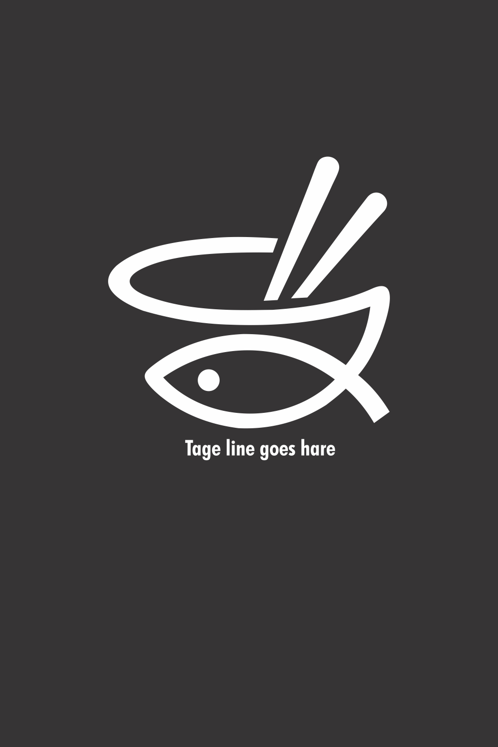 Fish and Bowl Logo pinterest preview image.