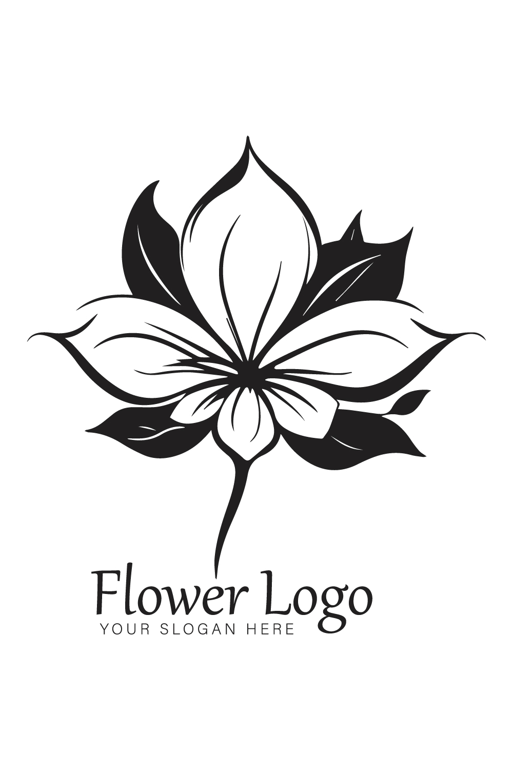 Flower Logo pinterest preview image.