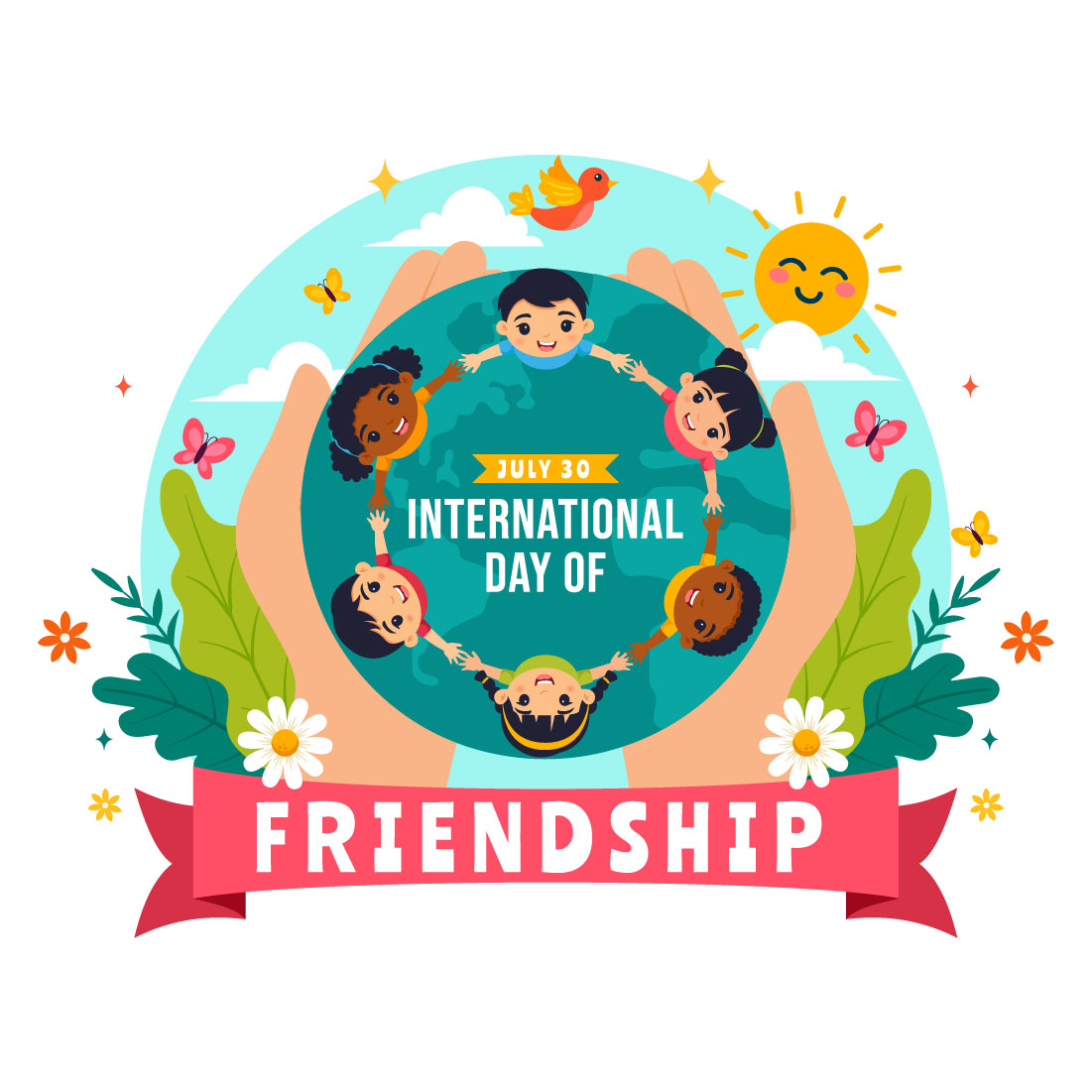 10 Happy Friendship Day Illustration preview image.