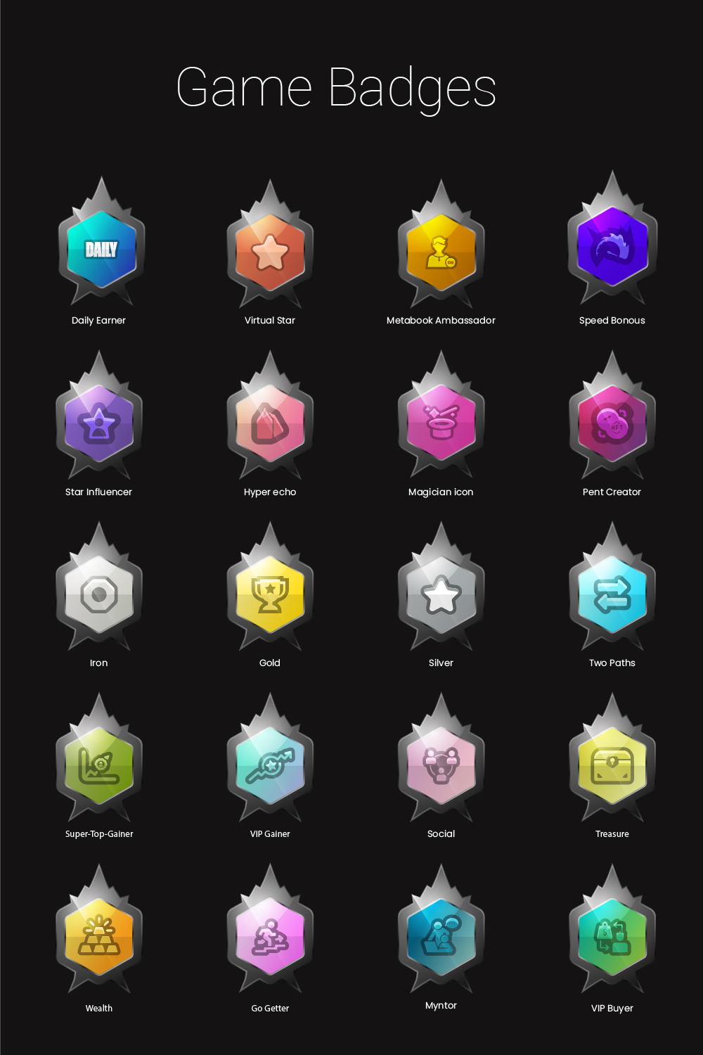 BADGES BUNDLE pinterest preview image.