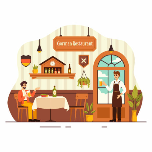 10 German Food Restaurant Illustration cover image.