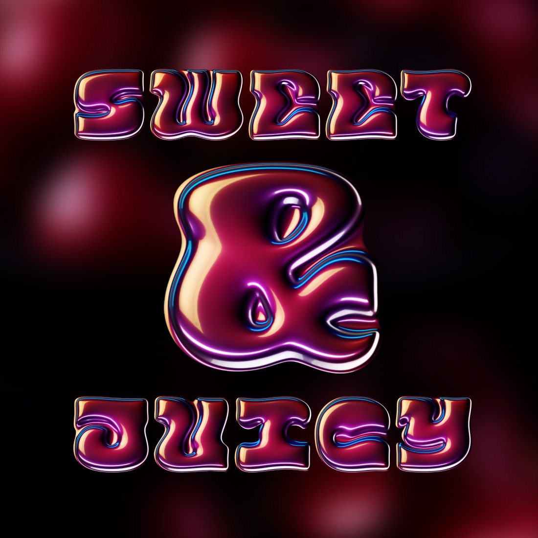 Glossy Cherry — Color Bitmap Font preview image.