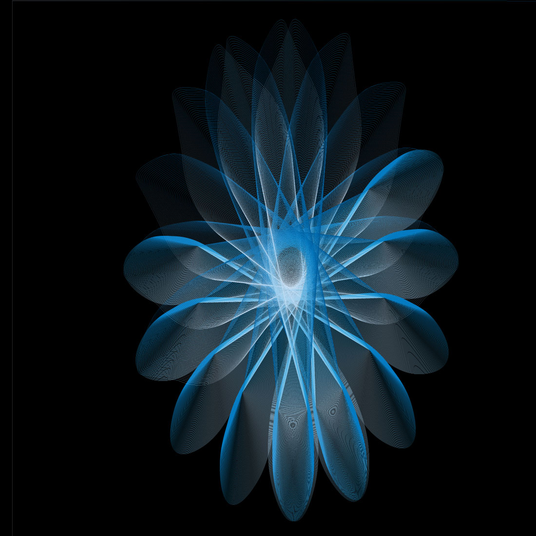 Gradient Background in blue flower with black background preview image.