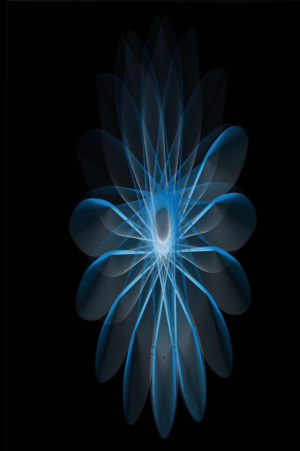 Gradient Background in blue flower with black background pinterest preview image.