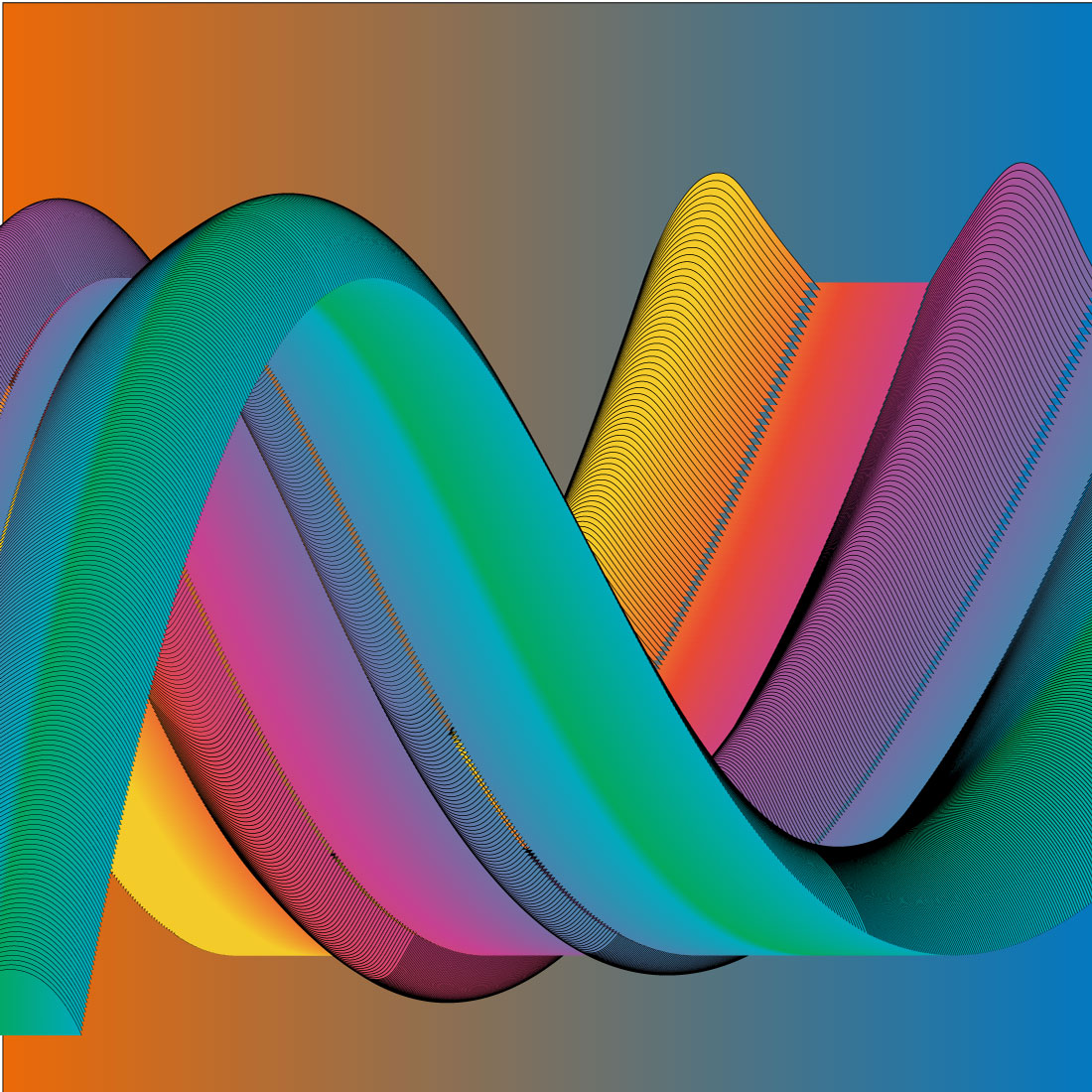Gradiant Background with rainbow wave preview image.