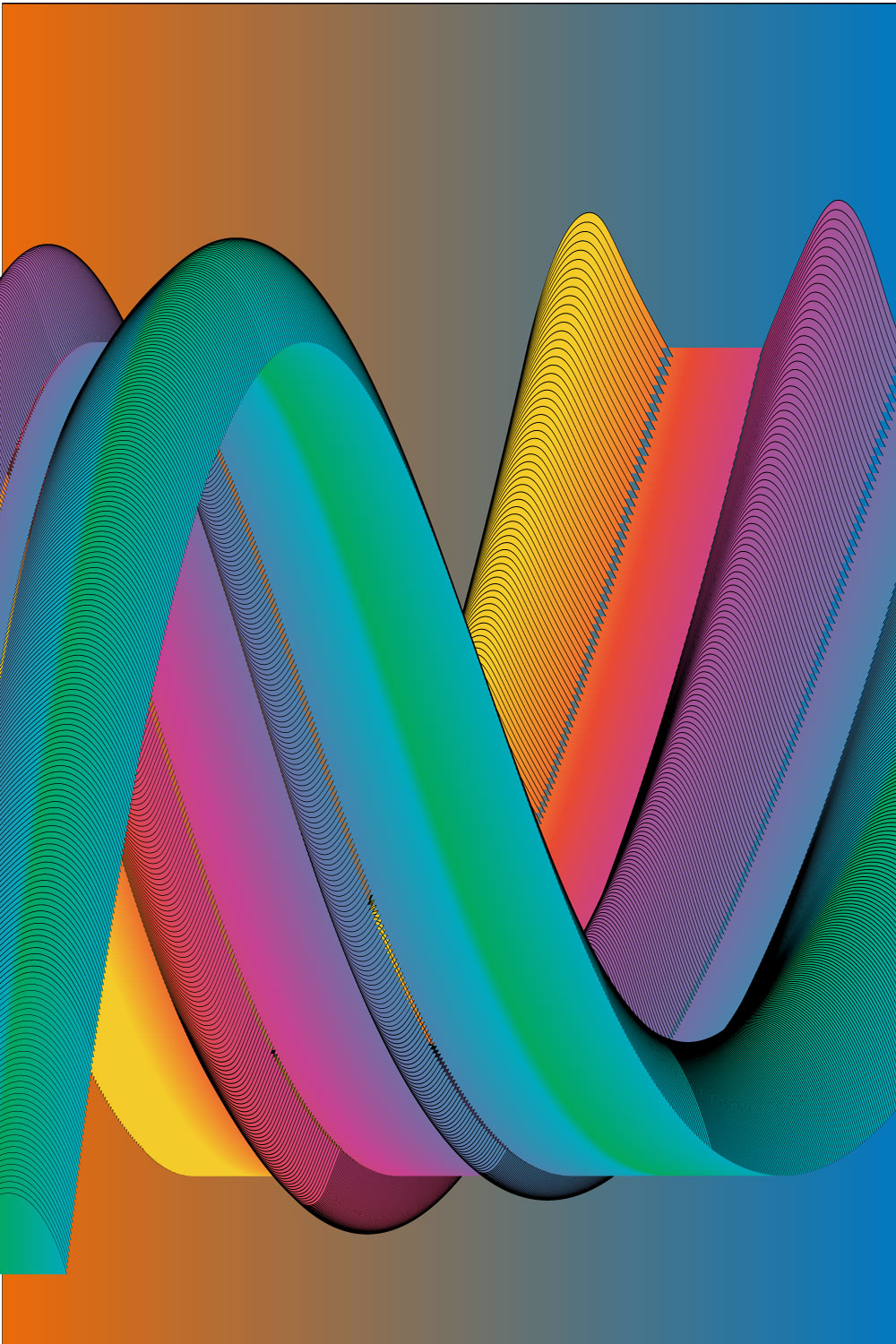 Gradiant Background with rainbow wave pinterest preview image.