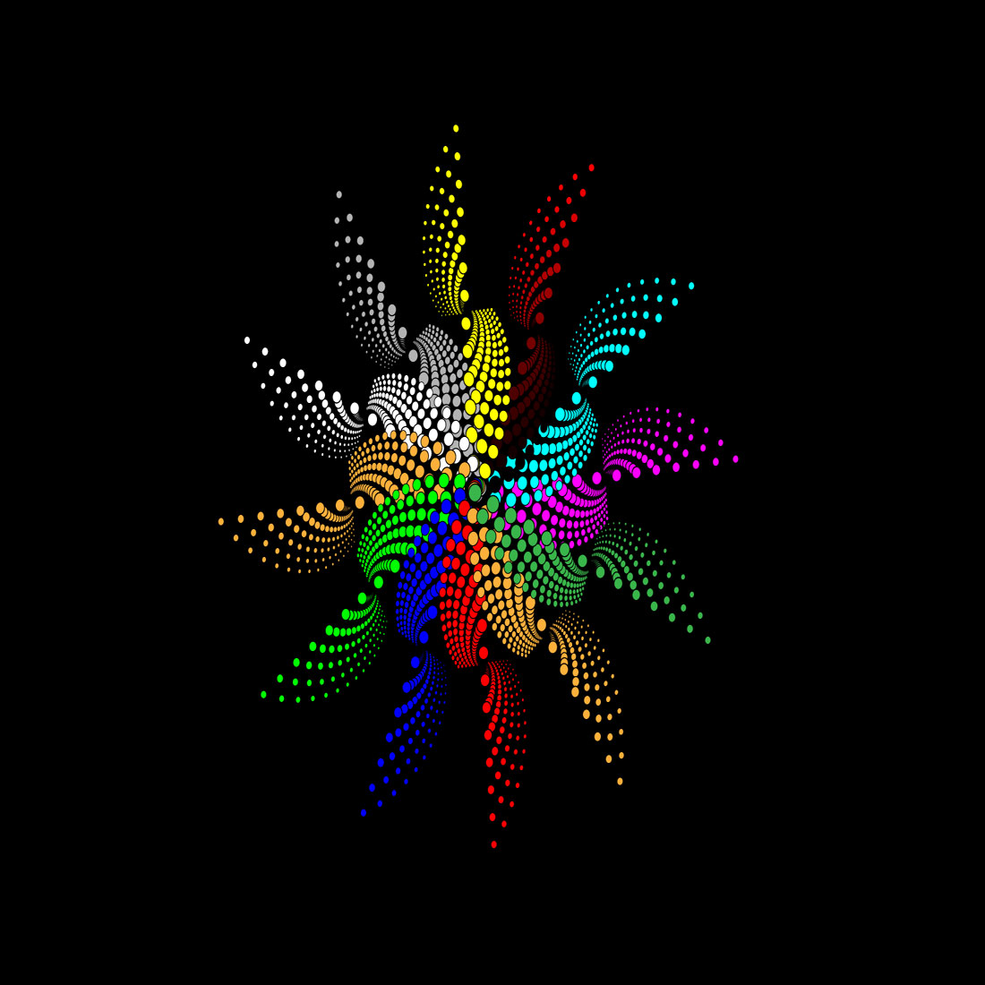gradient background with 12 spiral in rainbow1 333