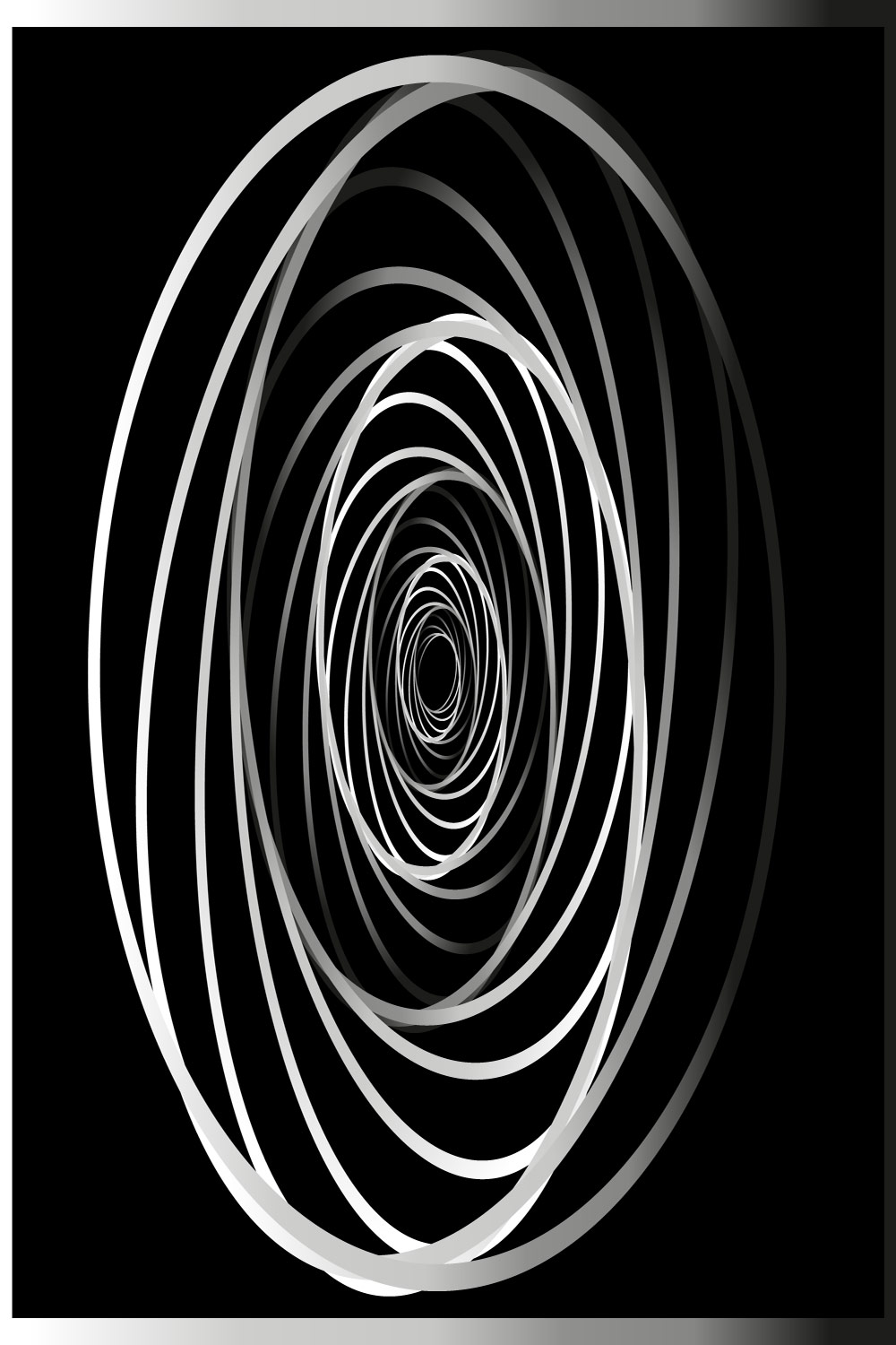 Gradient background with black and white spirals pinterest preview image.