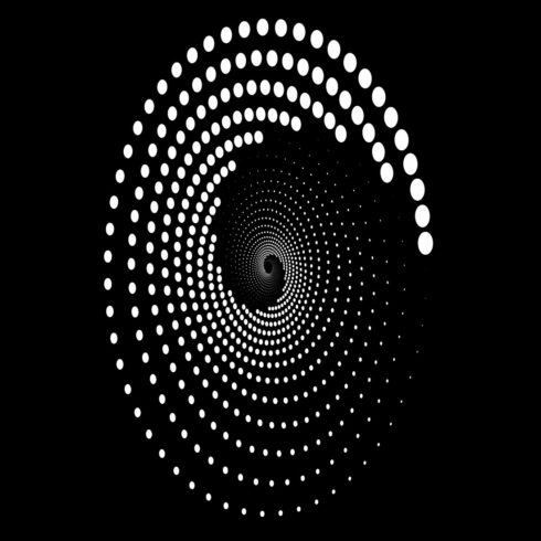 Gradient Background with doted spiral with Black and white cover image.