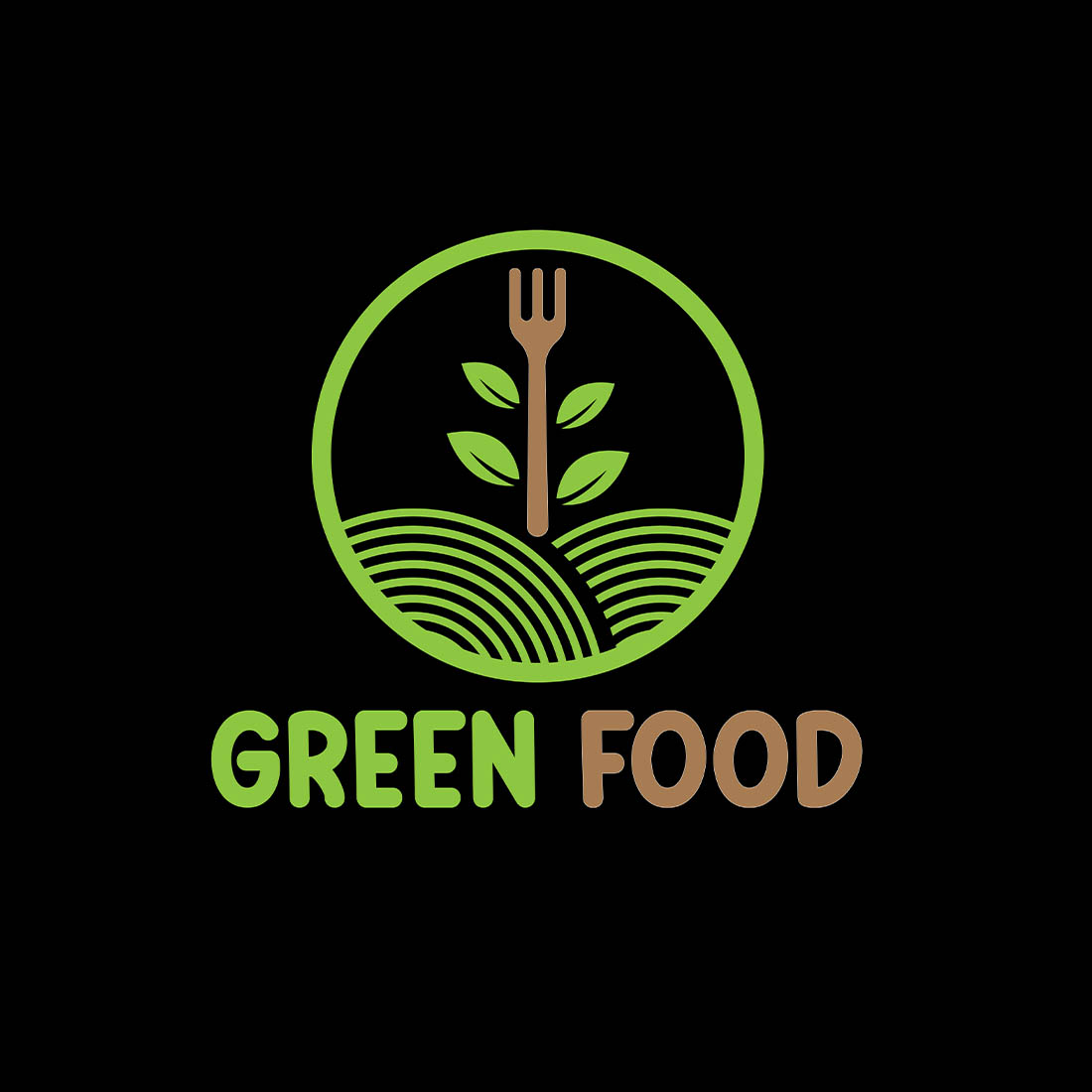 Premium Green Food Logo Design Kit - 100% Editable Vector Templates preview image.