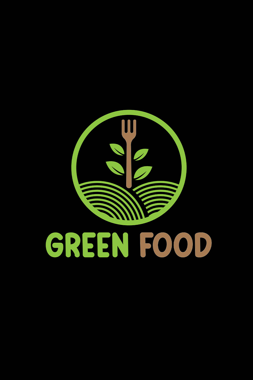 Premium Green Food Logo Design Kit - 100% Editable Vector Templates pinterest preview image.