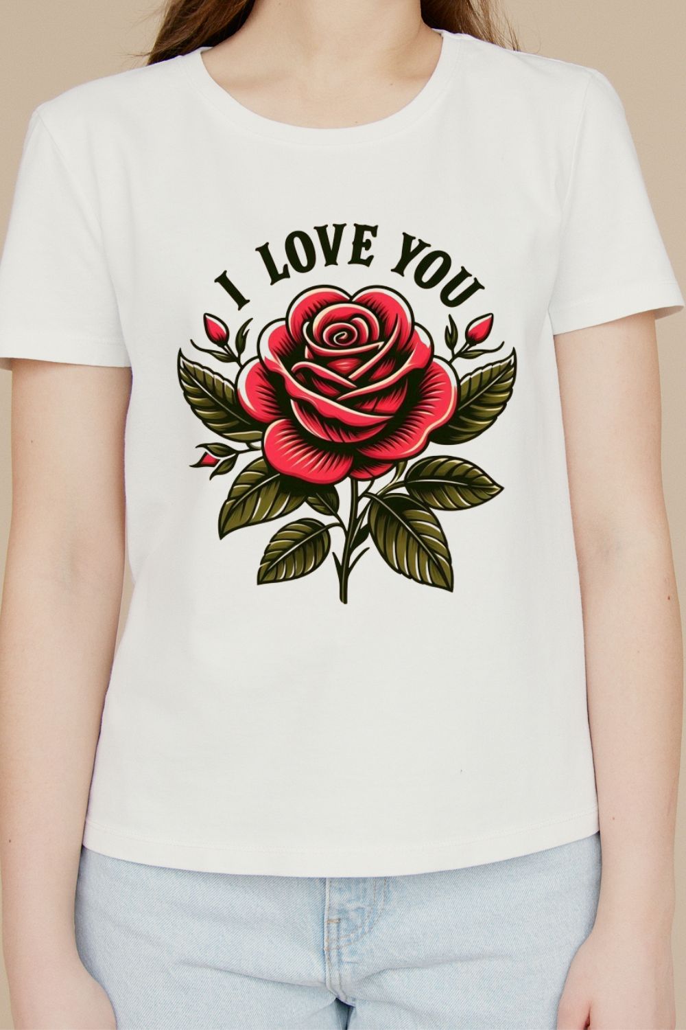 I love you flower t shirt design pinterest preview image.