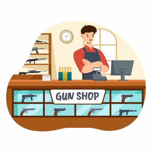 9 Gun Shop or Hunting Illustration cover image.
