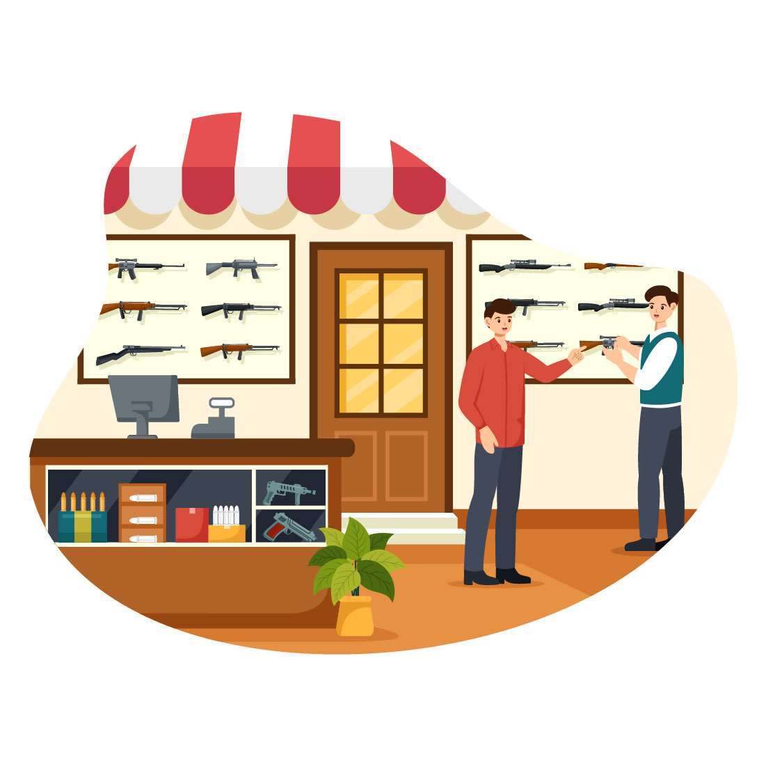 9 Gun Shop or Hunting Illustration preview image.
