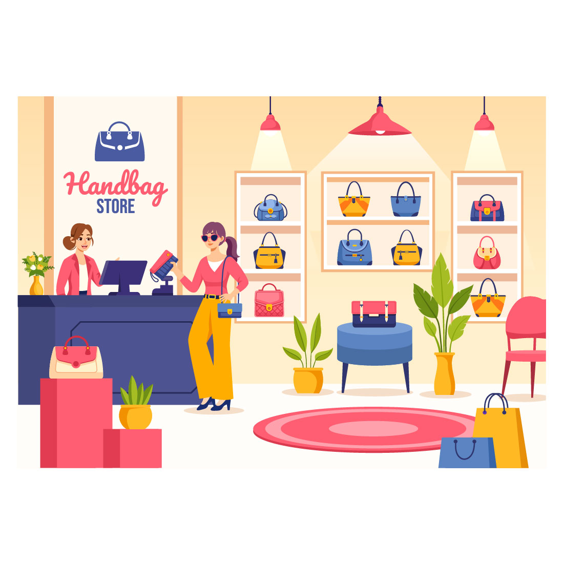 10 Handbag Store Illustration cover image.