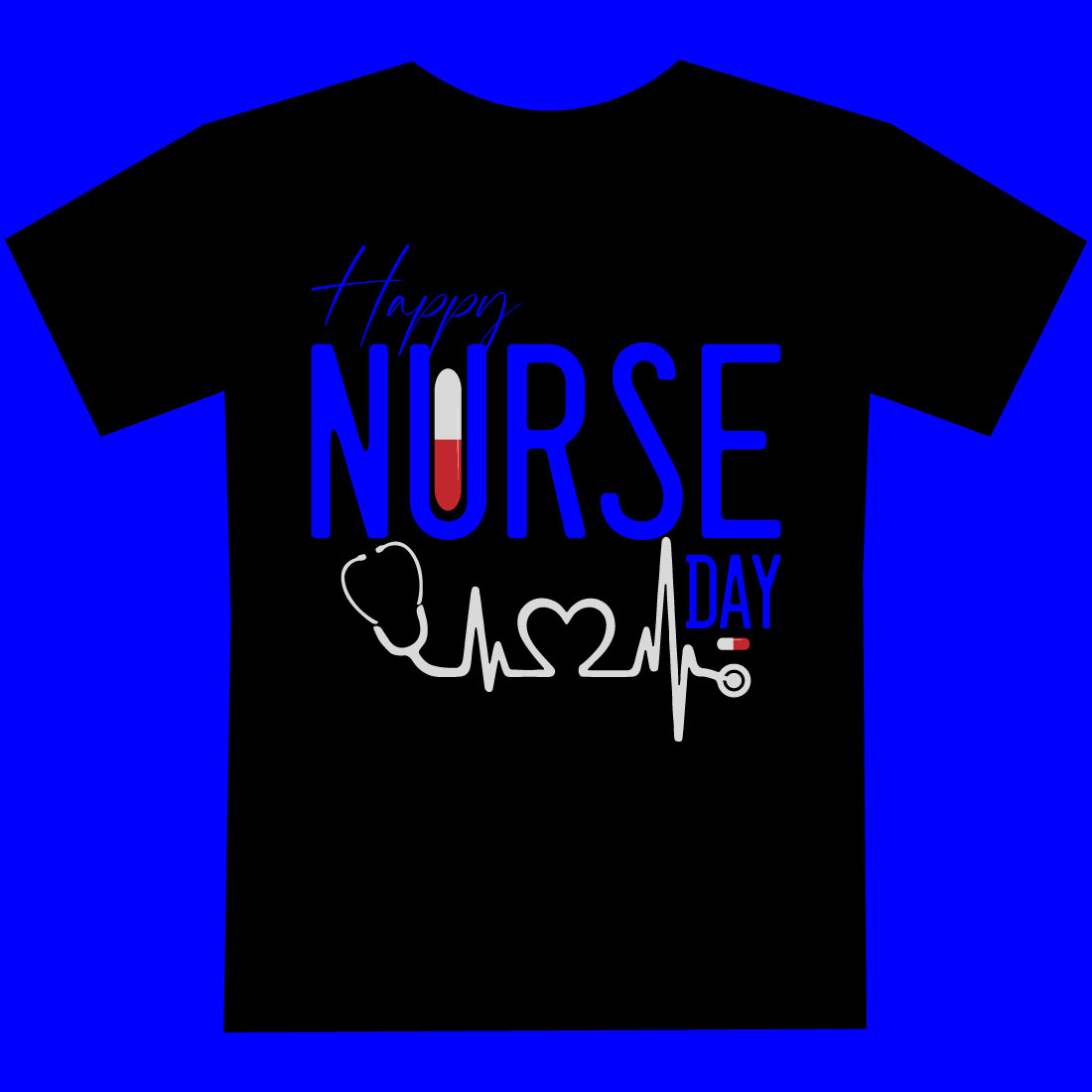 Happy Nurse day T shirt design cover image.