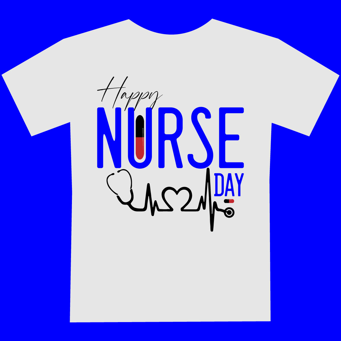 Happy Nurse day T shirt design preview image.