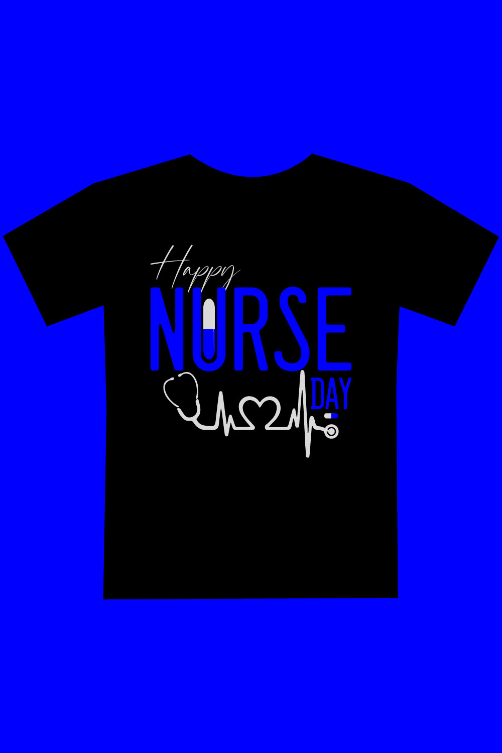 Happy Nurse day T shirt design pinterest preview image.