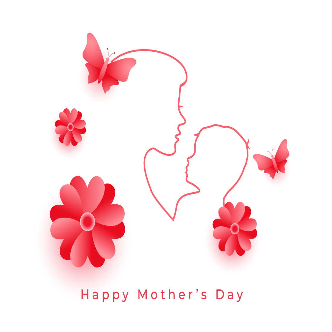 Happy Mother Day Vector Illustration cover image.