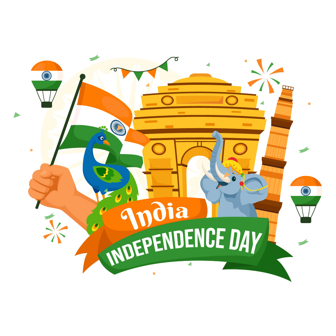 14 India Independence Day Illustration preview image.