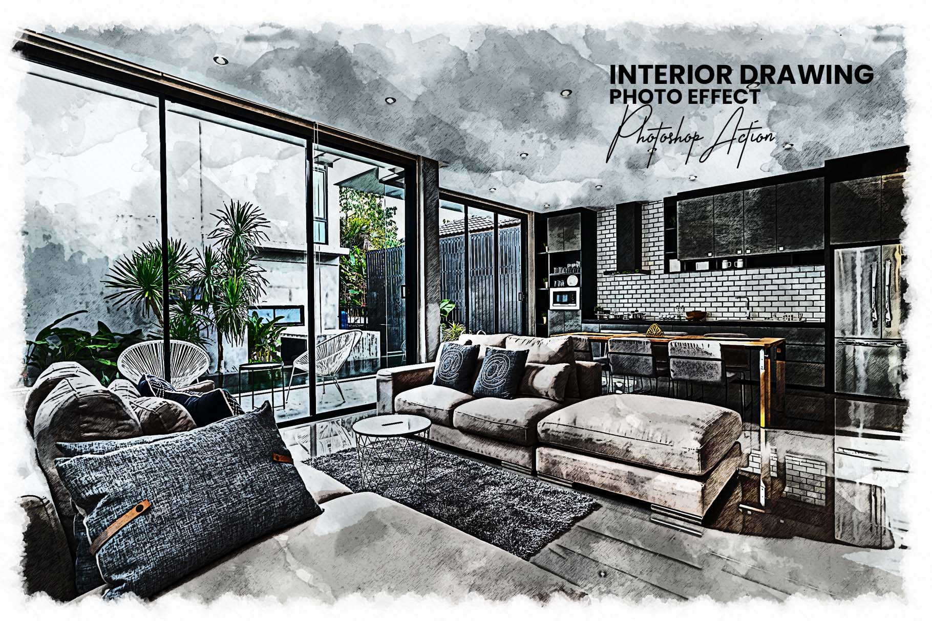 interior drawing photoshop action 260