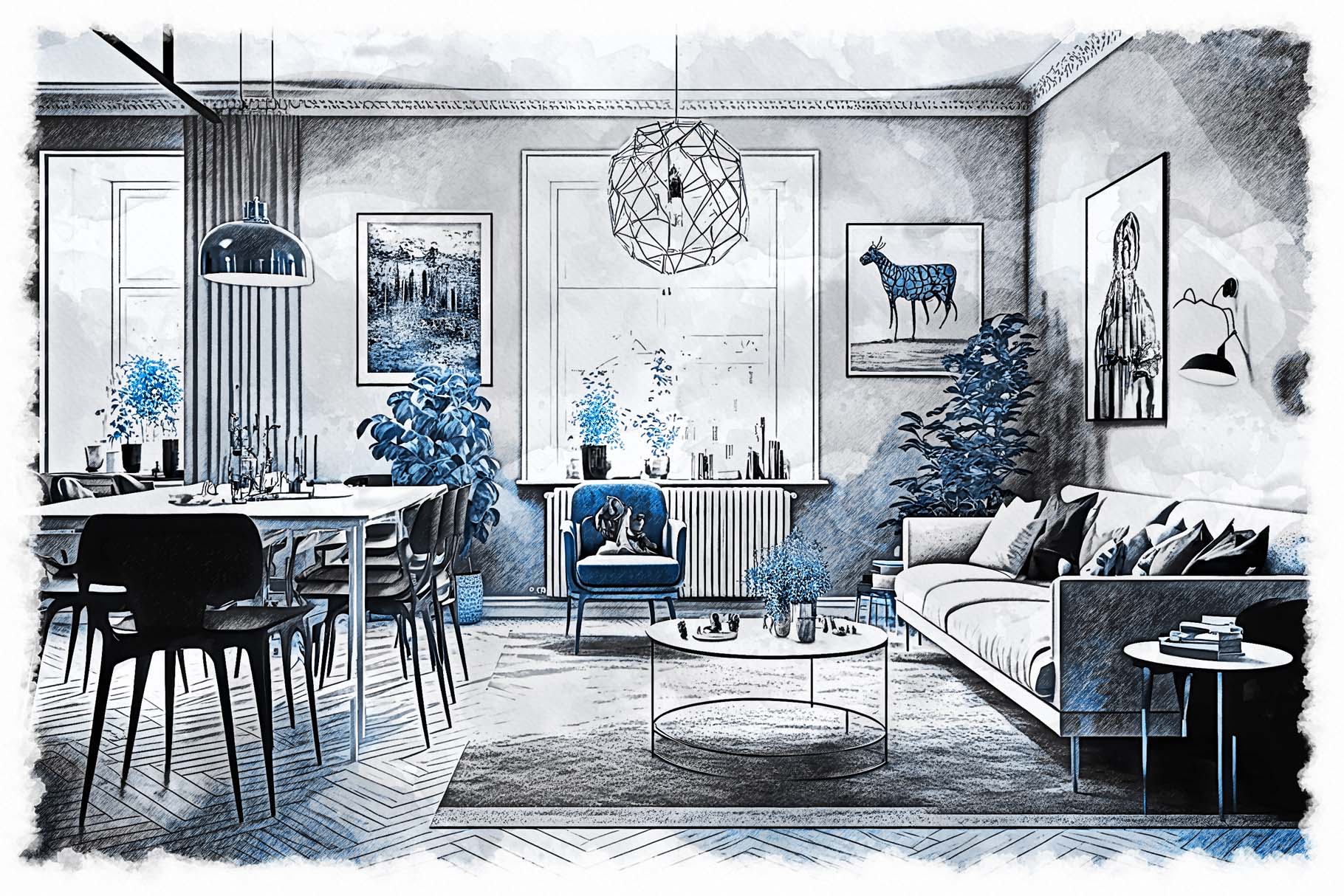 interior drawing photoshop action 3 559